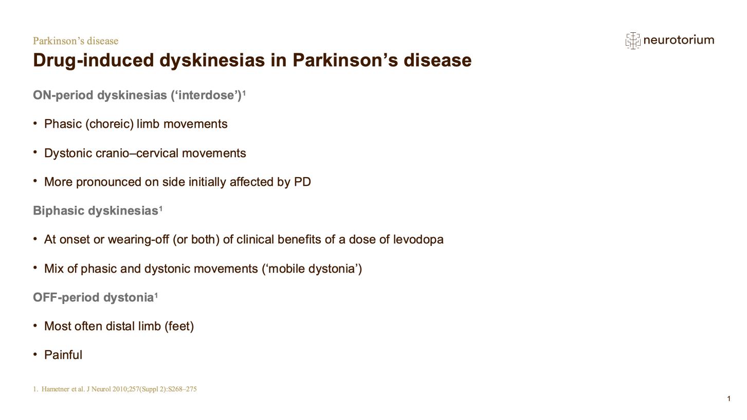 Parkinsons Disease – Course Natural History and Prognosis – slide 9
